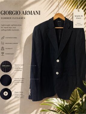 Giorgio Armani dark navy summer Sport Coat